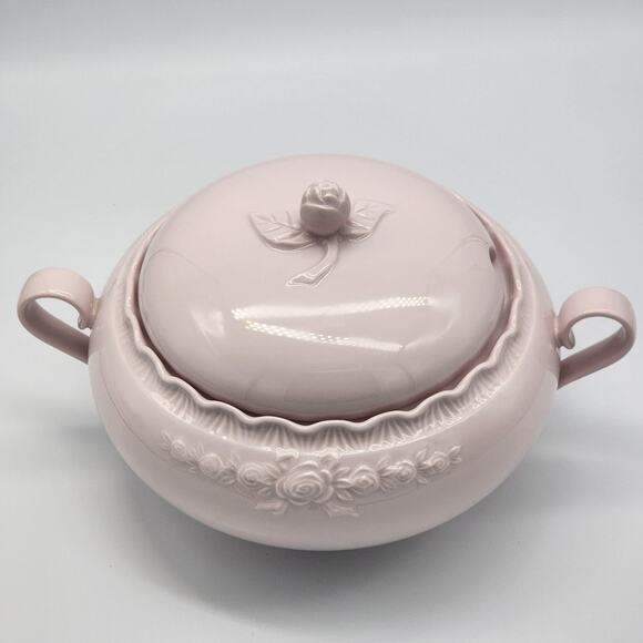 Hutschenreuther Draga Porcelaine Rose Tureen German Soft Pink w Lid and Handles - Picture 6 of 11